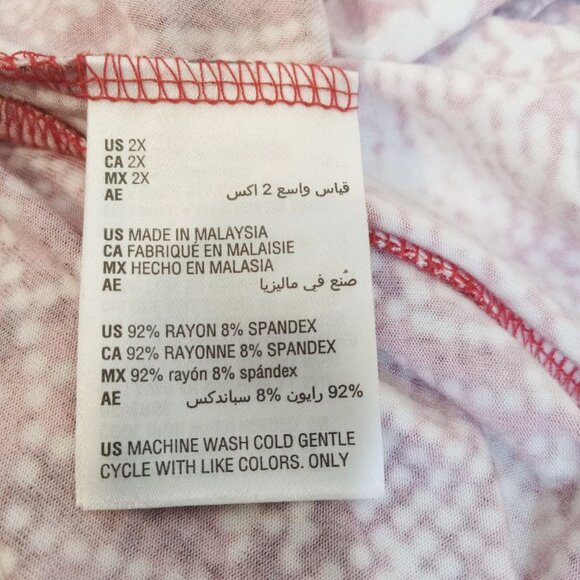 Style And Co Summer Dress Women's Size 2X Red White Peep Hole Back Fit Flare - Picture 6 of 8